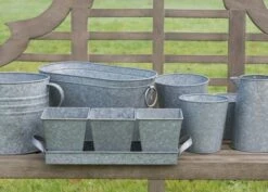 Galvanised Pots - Set Of 3 With Tray -KANG Plants Shop pr2000026339 card2 lg
