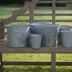 Galvanised Planter With Handles -KANG Plants Shop pr2000026340 card4 lg