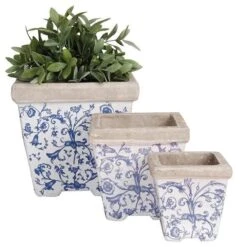 Aged Ceramic Flower Pots - Set Of 3 6 Aged Ceramic Flower Pots - Set Of 3 -KANG Plants Shop pr2000028008 card2 lg
