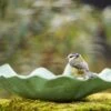 Verdigris Leaf Bird Bath