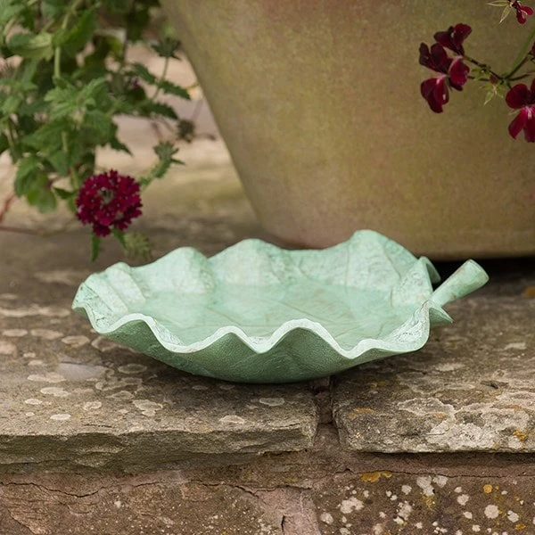 Verdigris Leaf Bird Bath 5 Verdigris Leaf Bird Bath - Image 3