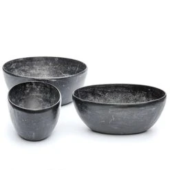 Rough Cast Aluminium Bowl - Charcoal Black 16 Rough Cast Aluminium Bowl - Charcoal Black -KANG Plants Shop pr2000028887 card5 lg