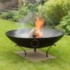 Iron Disc Fire Pit Bowl With Tripod Base 2 Iron Disc Fire Pit Bowl With Tripod Base -KANG Plants Shop pr2000029435