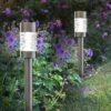 Martello Stainless Steel Solar Stake Lights - Set Of 4 -KANG Plants Shop pr2000030043
