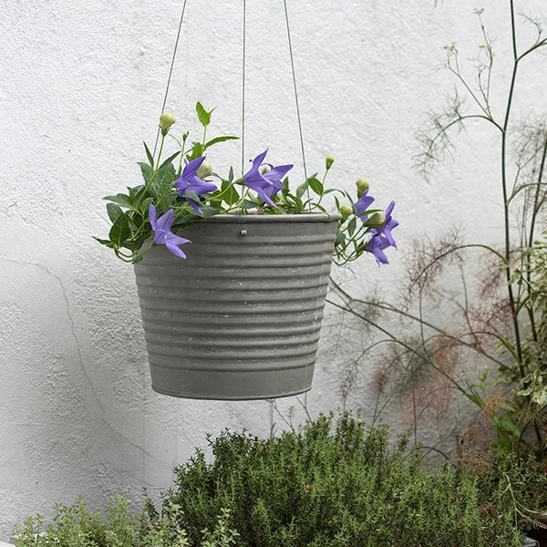 Hanging Aged Ribbed Planter 6 Hanging Aged Ribbed Planter - Image 4