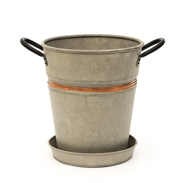 Planter With Copper Belt And Tray 4 Planter With Copper Belt And Tray - Image 2