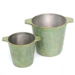 Cast Aluminium Pot Cover With Verdigris Patina -KANG Plants Shop pr2000031480 card3 lg