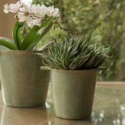 Cast Aluminium Pot Cover With Verdigris Patina -KANG Plants Shop pr2000031480 card9 lg