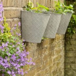Embossed Wall Planters Antique Zinc - Set Of 3 11 Embossed Wall Planters Antique Zinc - Set Of 3 -KANG Plants Shop pr2000032857 card5 lg