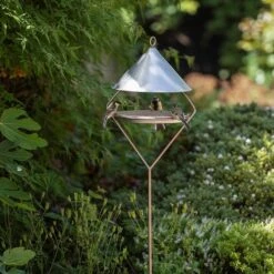 Bird Feeding Hut On Stake - Brushed Aluminium 11 Bird Feeding Hut On Stake - Brushed Aluminium -KANG Plants Shop pr2000034007 card5 lg