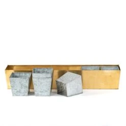 Brass Windowsill Tray With 6 Grow Pods -KANG Plants Shop pr2000037506 card8 lg