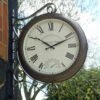 Double Sided Metal Greenwich Station Clock And Thermometer -KANG Plants Shop pr2000037920