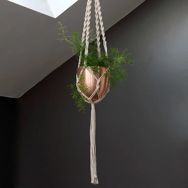 Macrame Hanger With Brushed Copper Pot 4 Macrame Hanger With Brushed Copper Pot - Image 2
