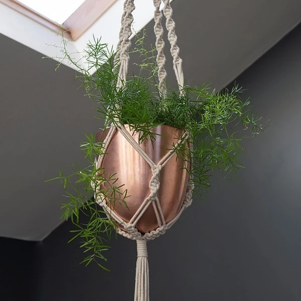 Macrame Hanger With Brushed Copper Pot 5 Macrame Hanger With Brushed Copper Pot - Image 3