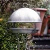 Brushed Aluminium Stake Bird Feeding Dome