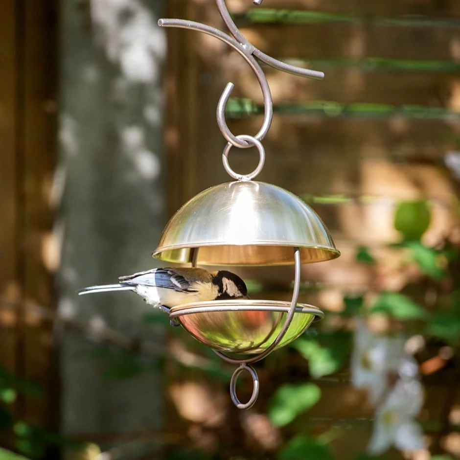 Brushed Brass Satellite Bird Seed Feeder 3 Brushed Brass Satellite Bird Seed Feeder