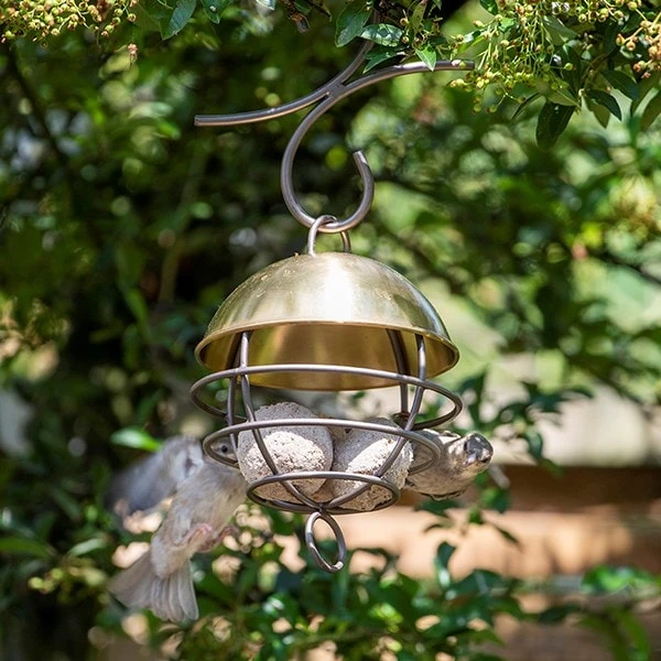 Brushed Brass Satellite Fat Ball Feeder 4 Brushed Brass Satellite Fat Ball Feeder - Image 2