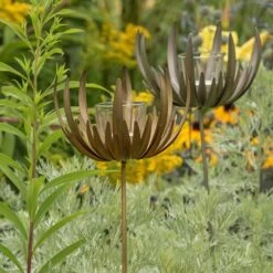 Flower Stake Tealight Holder - Antique Brass
