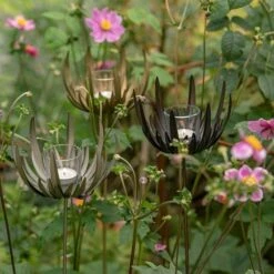 Flower Stake Tealight Holder - Antique Brass -KANG Plants Shop pr2000040770 card7 lg