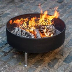 Fire Pit With Free Standing Cooking Grill - Stainless Steel Base 13 Fire Pit With Free Standing Cooking Grill - Stainless Steel Base -KANG Plants Shop pr2000041712 card4 lg