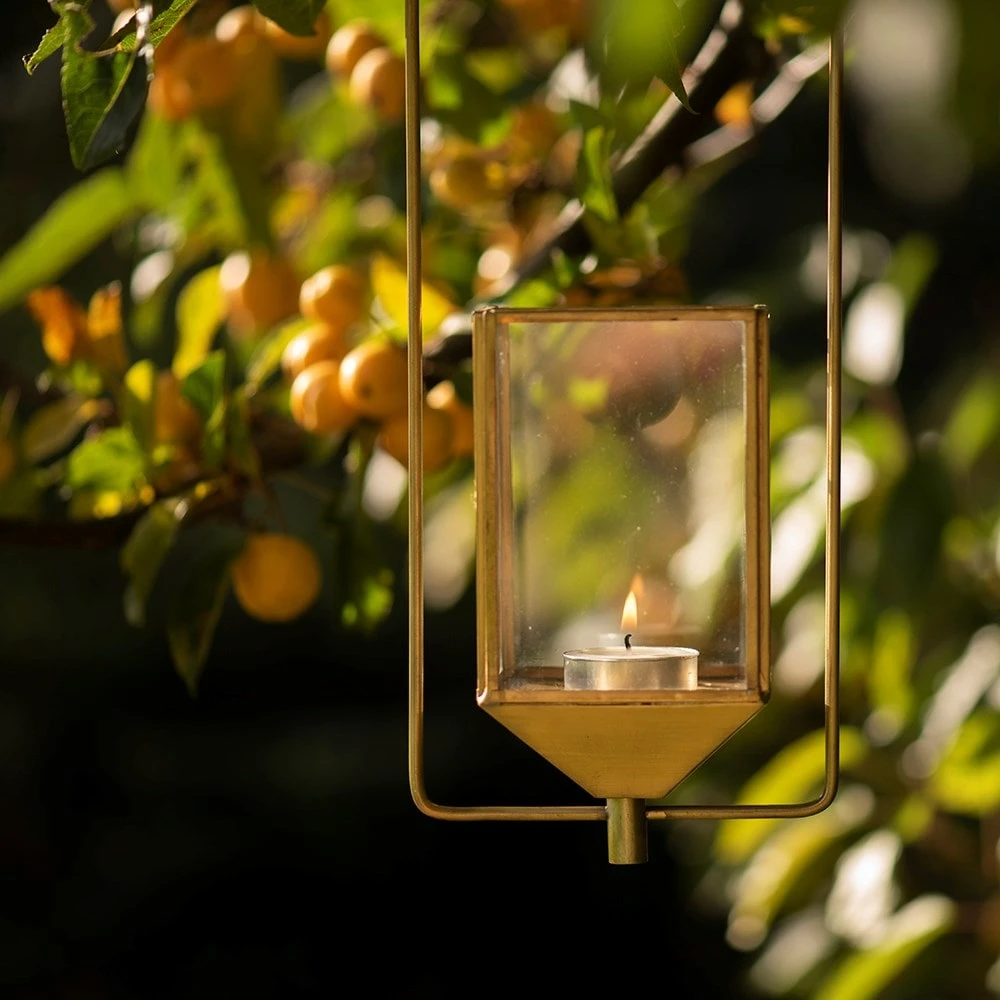 Hanging Tealight Lantern - Brass 4 Hanging Tealight Lantern - Brass - Image 2