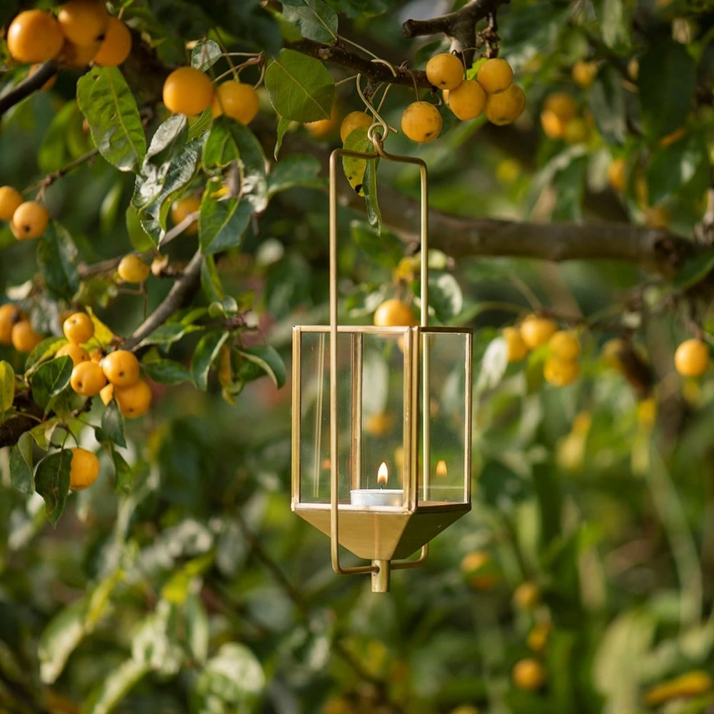 Hanging Tealight Lantern - Brass 6 Hanging Tealight Lantern - Brass - Image 4