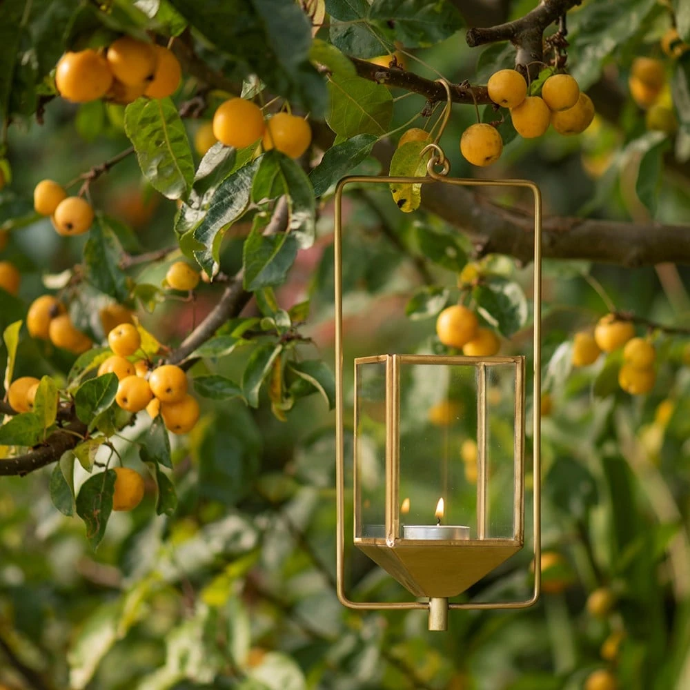 Hanging Tealight Lantern - Brass 8 Hanging Tealight Lantern - Brass - Image 6