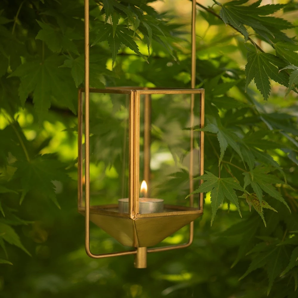 Hanging Tealight Lantern - Brass 10 Hanging Tealight Lantern - Brass - Image 8