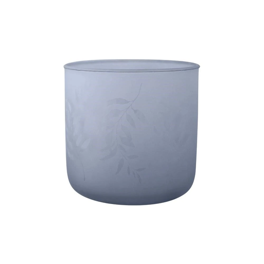 Frosted Glass Plant Pot - Light Blue 4 Frosted Glass Plant Pot - Light Blue - Image 2