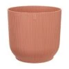 Large Ribbed Round Plant Pot With Wheels - Pink -KANG Plants Shop pr2000044525