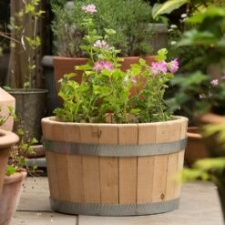 Hardwood Barrel Planter -KANG Plants Shop pr2000044967 card4 lg