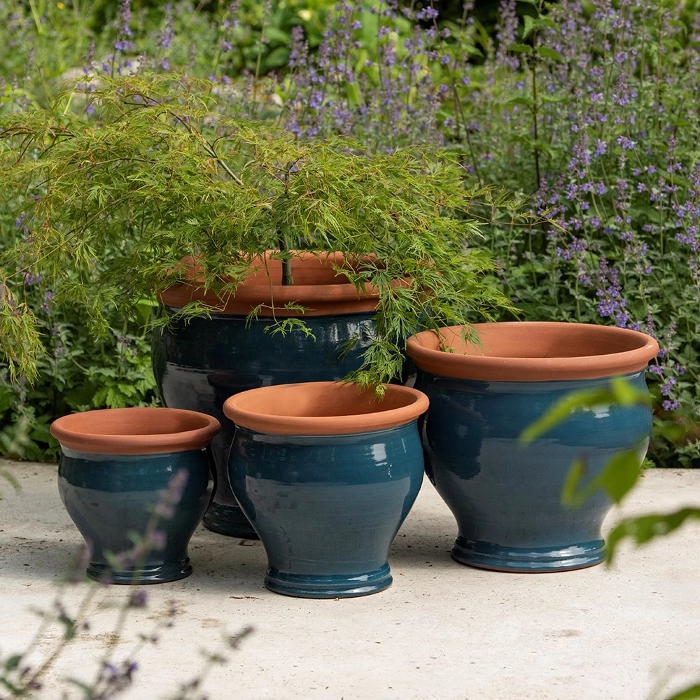 Dark Teal Bellied Planter 4 Dark Teal Bellied Planter - Image 2