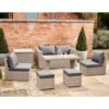 Lounge Set With Storage And Grey Cushions -KANG Plants Shop pr2000045424
