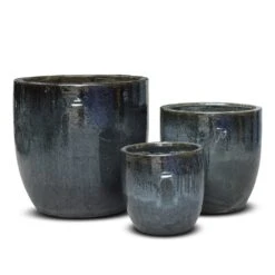 Glazed Ceramic Pot - Misty Black -KANG Plants Shop pr2000046301 card4 lg