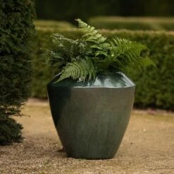 Glazed Terracotta Feature Pot - Moss Green 13 Glazed Terracotta Feature Pot - Moss Green -KANG Plants Shop pr2000046302 card6 lg