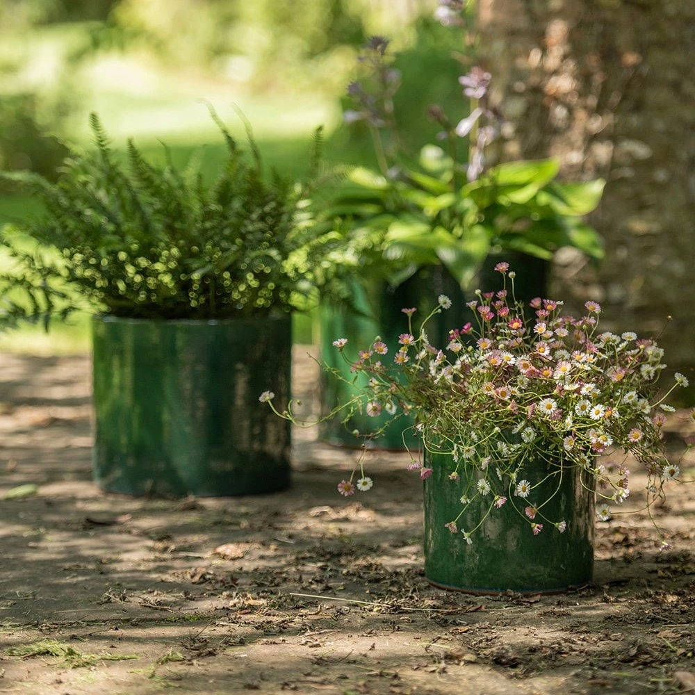 Glazed Ceramic Cylinder Crackle Green 4 Glazed Ceramic Cylinder Crackle Green - Image 2