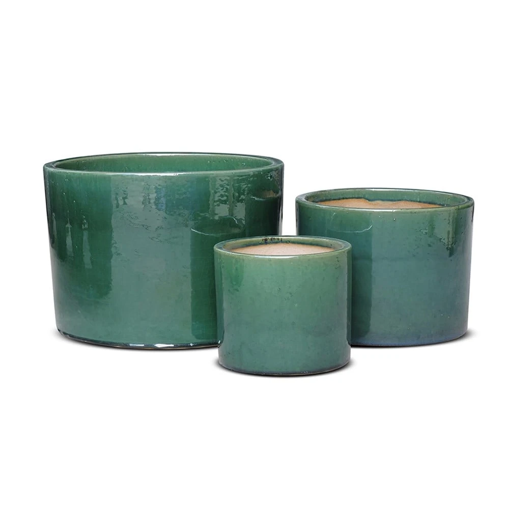 Glazed Ceramic Cylinder Crackle Green 7 Glazed Ceramic Cylinder Crackle Green - Image 5