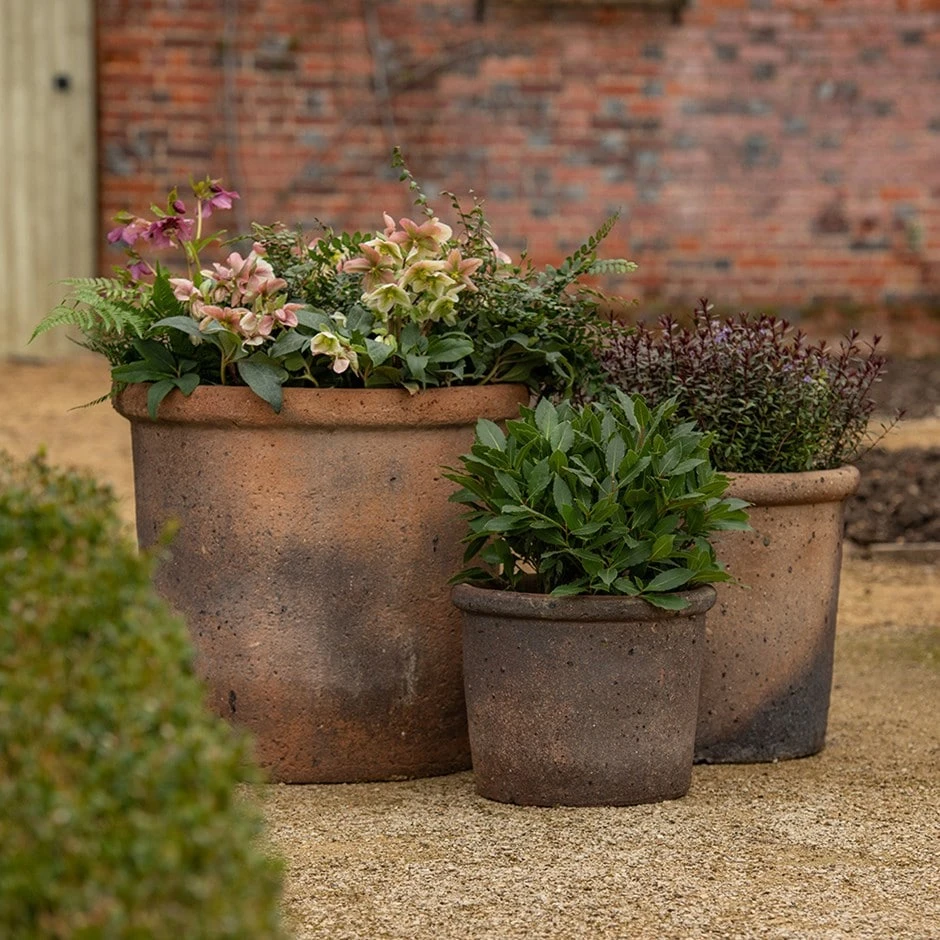 Terracotta Pot - Sandblasted 3 Terracotta Pot - Sandblasted