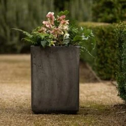 Tall Cement Cube Pot - Waxed -KANG Plants Shop pr2000046318 card9 lg