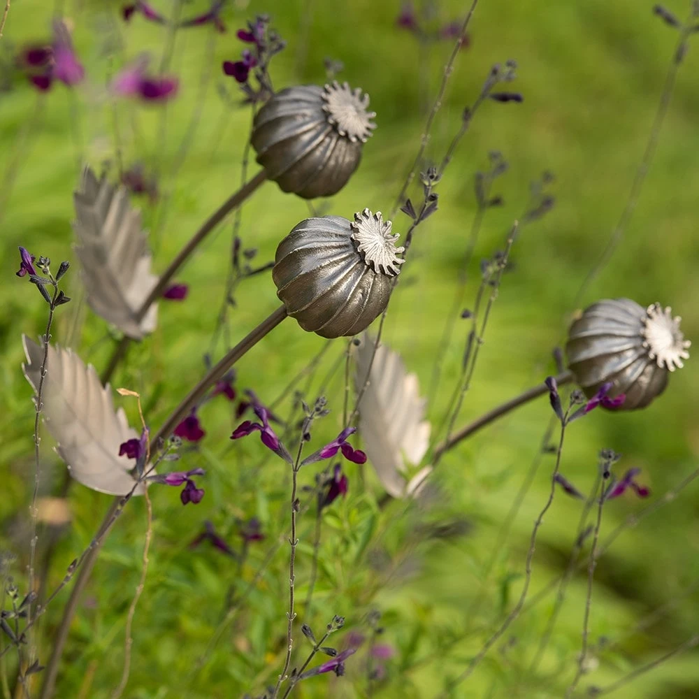 Poppy Seed Head Stake - Large Seed Head 4 Poppy Seed Head Stake - Large Seed Head - Image 2