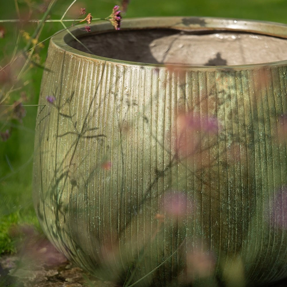 Ripple Bowl Planter - Verdigris 9 Ripple Bowl Planter - Verdigris - Image 7