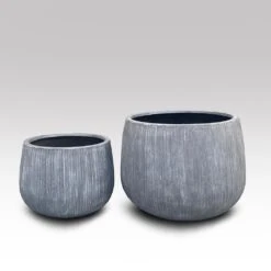 Ripple Bowl Planter - Ash Grey 13 Ripple Bowl Planter - Ash Grey -KANG Plants Shop pr2000048719 card4 lg