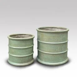 Greenwich Barrel Planter - Verdigris 16 Greenwich Barrel Planter - Verdigris -KANG Plants Shop pr2000048731 card5 lg