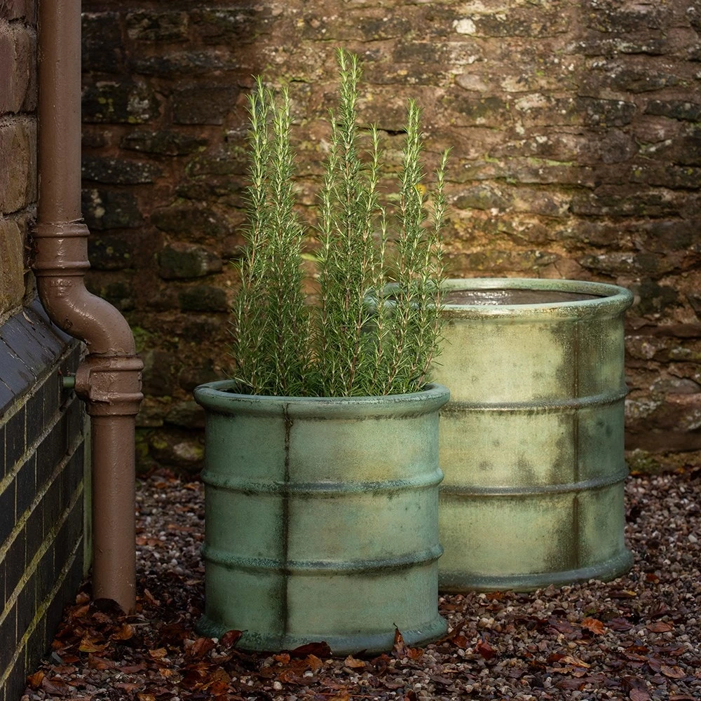 Greenwich Barrel Planter - Verdigris 10 Greenwich Barrel Planter - Verdigris - Image 8