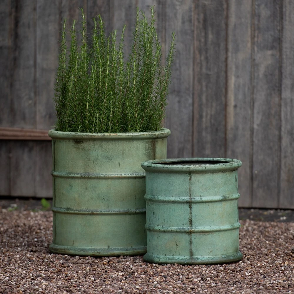 Greenwich Barrel Planter - Verdigris 11 Greenwich Barrel Planter - Verdigris - Image 9