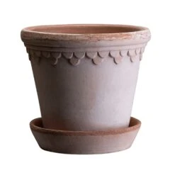 Scalloped Tapered Plant Pot With Saucer - Terracotta 11 Scalloped Tapered Plant Pot With Saucer - Terracotta -KANG Plants Shop pr2000049052 card5 lg